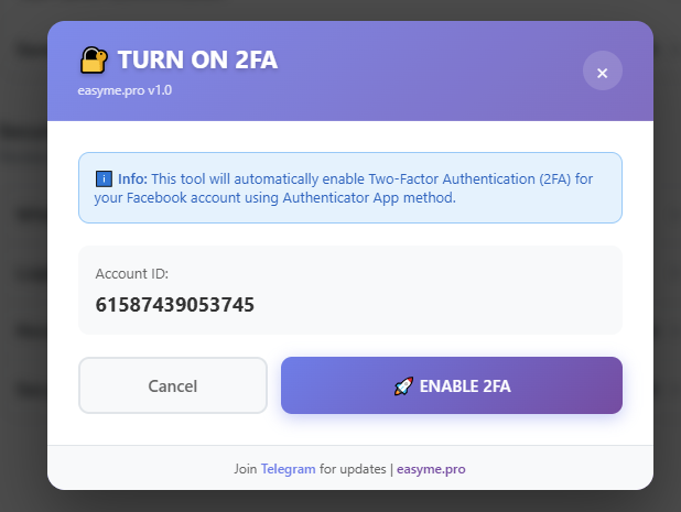 Auto Enable 2FA Tool